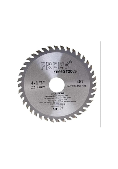 Tct Daire Testere Diski, 115 Mm, 40 Diş, 22.2 Mm Delik Çapı, 1055 Karbon Çelik, Krom Vanadyum Y