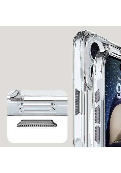 Apple Uyumlu iPhone 16 Plus Kılıf Zore M-safe Şarj Özellikli T-max M-safe Kapak Seffaf