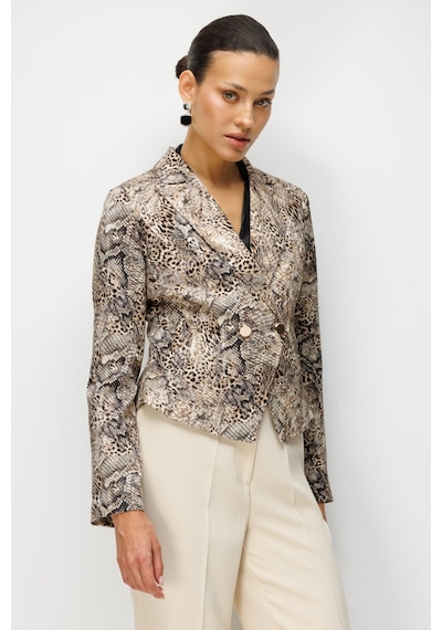 Ekol Kadın Leopar Desenli Crop Ceket 1050 Leopar LEOPAR