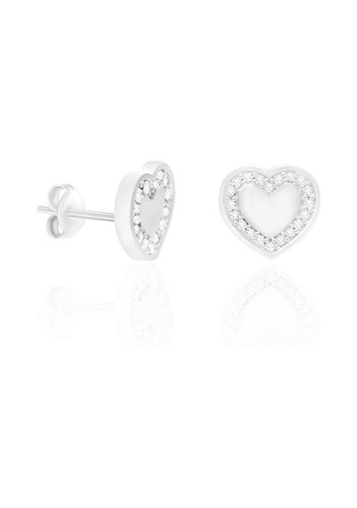 Gümüş Kolye Zirkon Taşlı Kalp Motifli Gümüş İkili Set St143 Gümüş