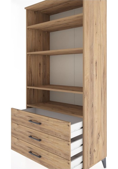 Hyperion Dolap Tek Raflı 7 Çekmeceli 88x44x182 Çam-çam Atlas Çam