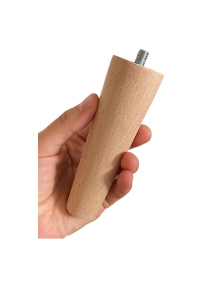 Ahşap Ayak 12 Cm 4'lü Set M8 Civatalı Bağlantı Aparatlı Dolap Mobilya Koltuk Kanepe Destek Ayağı Ayakları Ahşap