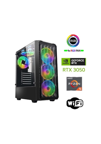 Xaser Armor X80 R5-5500 32 GB 512 GB M.2 NVMe SSD 6 GB RTX3050 Free Dos Masaüstü Oyuncu Bilgisayarı