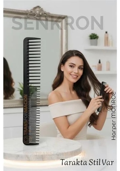 Zenvia Karbon Plastik Saç Kesim Tarağı 17.2 Cm, Kuaför Ve Kişisel Kullanıma Uygun 722298 Znv2023