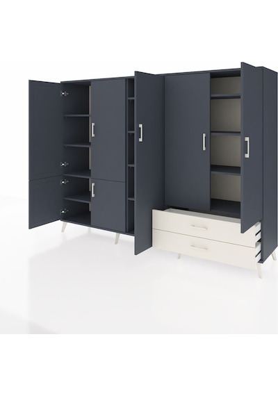 Hyperion Dolap 12 Raflı 2 Çekmeceli 7 Kapaklı 220x44x163 Antrasit Antrasit-antrasit/aytaşı Hyperion Dolap 12 Raflı 2 Çekmeceli 7 Kapaklı 220x44x163 Antrasit Antrasit-antrasit/aytaşı
