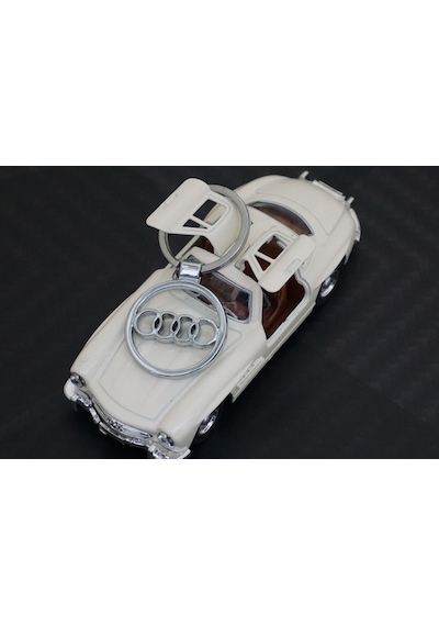 Audi Uyumlu Halka Logo Krom Metal Çift Yön Anahtarlık (416225056)
