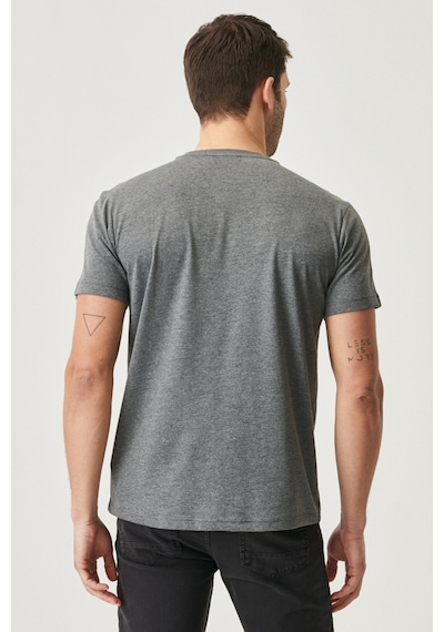Ac&Co / Altınyıldız Classics 554388800 Slim Fit Bisiklet Yaka Düz Erkek Tişört 2'li Gri