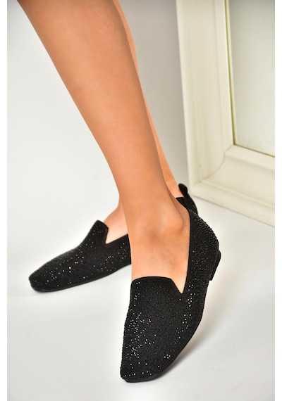 Fox Shoes U820113357 Siyah Triko Kadın Günlük Ayakkabı Siyah-triko Siyah