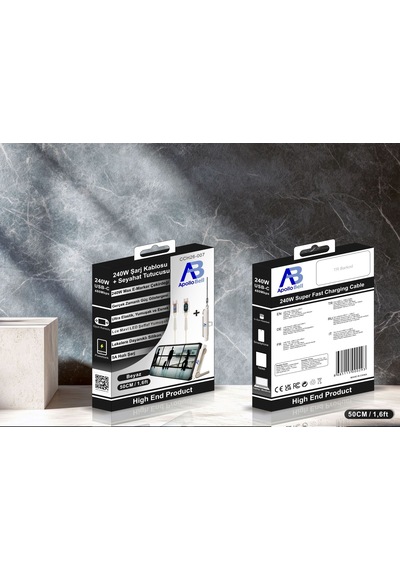 Apollobell Cch26-007 240w Şarj Kablosu + Seyahat Tutucusu