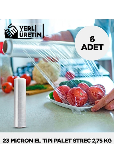 23 Micron El Tipi Palet Strec 2,75 Kg - 6 Adet