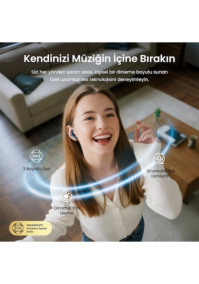 Soundpeats Air6 Hs Hi-res Ldac Enc Tws Kablosuz Bluetooth 6.0 Kulaklık Mavi