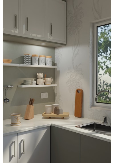 Yankı-BYEG 2li 60 cm Mat Beyaz Mdf Duvar Rafı Gizli Bağlantı Kitaplık