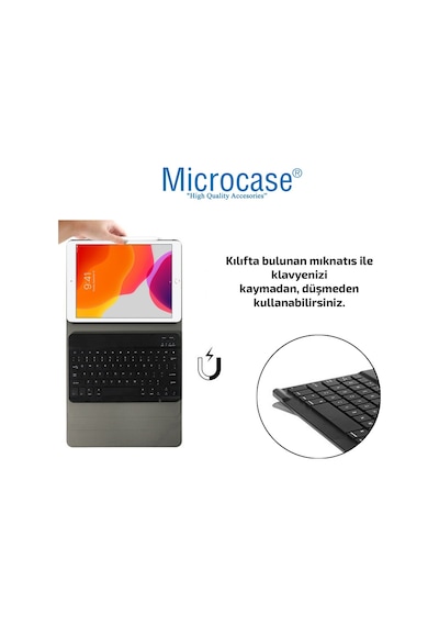 Apple Uyumlu iPad  7.Nesil 10.2 Inch 2019 Bluetooth Klavyeli Standlı Kılıf Bkk4