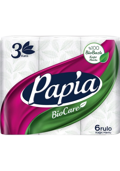 Papia Bio Care 3 Katlı Kağıt Havlu 3 x 6'lı