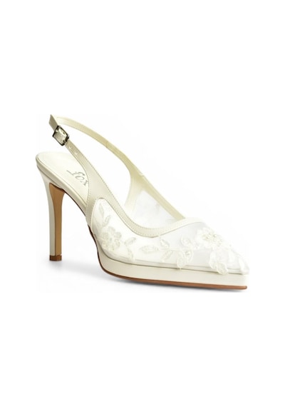 Fox Shoes Y246157609 Sedef İşlemeli İnce Topuklu Gelinlik Ayakkabısı