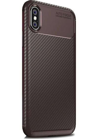 Apple Uyumlu iPhone Xs Max Karbon Desenli Negro Silikon Kılıf