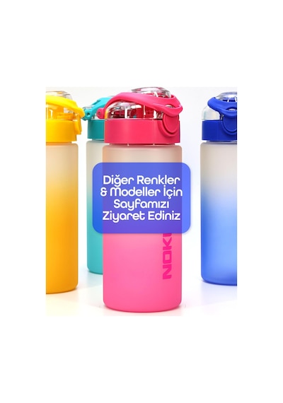 Su Matarası Tritan Geniş Ağız Su Şişesi Gradyan Spor Matarası Suluğu Bpasız 500 Ml Sarı 0109 Sarı