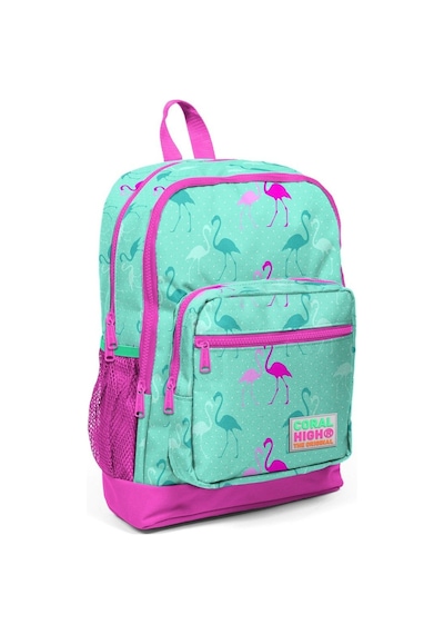 Coral High Dört Bölmeli Okul Sırt Çantası & Beslenme Çantası Pembe Yeşil Flamingo Kız Çocuk