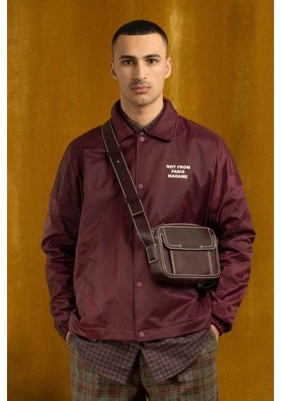 American Rag Cie Su Geçirmez La Veste Polaire Slogan Yaka Fleece Ceket - Rahat Ve Şık Bordo