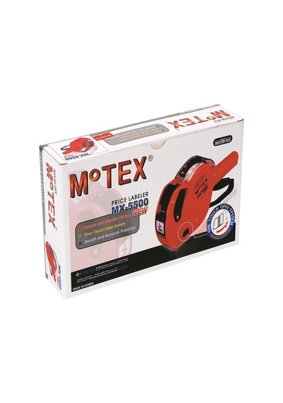 Motex Mx-5500 Etiket Makinesi Fiyatlandırma Etiket Tabancası Yeni Sürüm 8 Hane Kırmızı