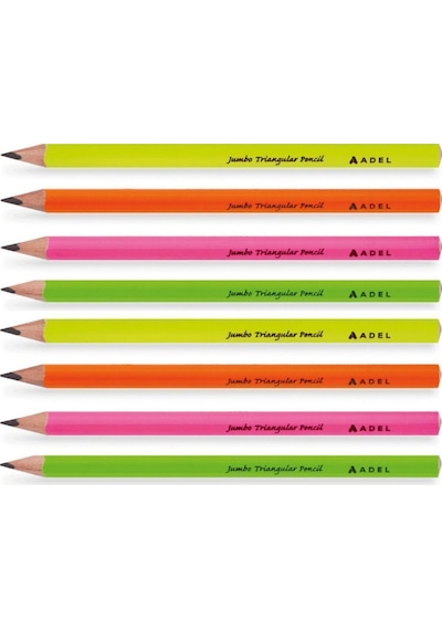 Adel Jumbo Üçgen Kurşun Kalem 8 Li Paket 2063140108 Nocolor-8676b316