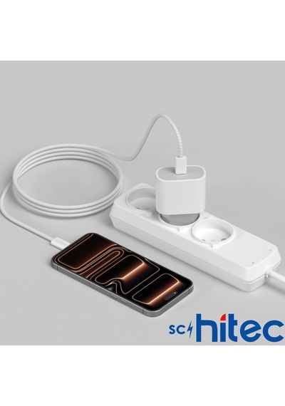 Schitec 60w Type-c To Type-c Örgülü Data Ve Hızlı Şarj Kablosu Telefon, Tablet, Laptop Uyumlu Beyaz Sk001