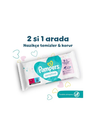 Prima Pampers Sensitive Islak Bebek Mendili, 3'lü 52 Adet 156 Islak Mendil