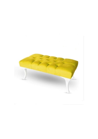 Kapitoneli Bench Puf Sarı