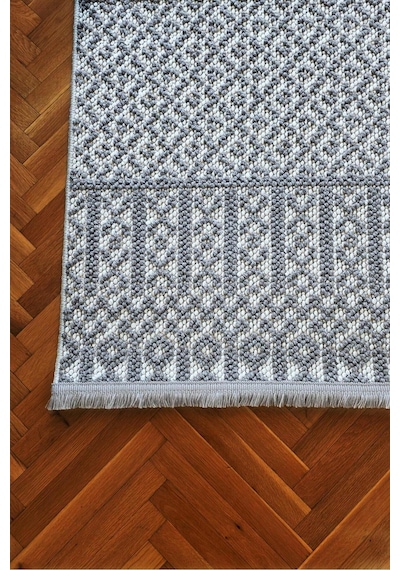 Leiva Home Monaco 0223 Krem Gri Bohem Sisal Bukle Yumuşak Özel Kesim Salon Koridor Mutfak Yolluk Saçaklı Halı 0223-krem/gri