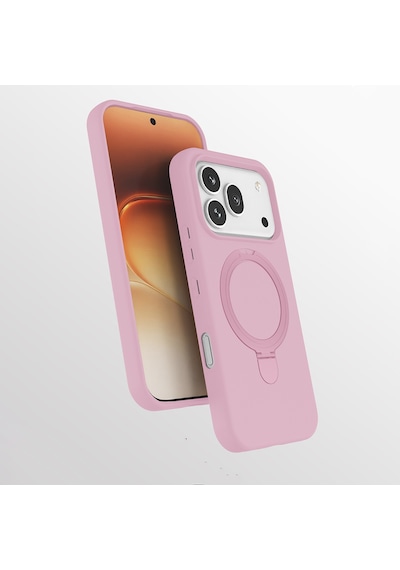 Maks Technology Honor 600 Pro 5g Kılıf M-safe Şarj Özellikli Standlı Mkst Samara Kapak - Pembe