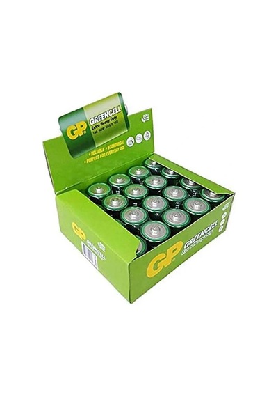 Gp Greencell R20 1.5v Büyük D Boy Çinko-karbon Pil 20'li Paket 13g