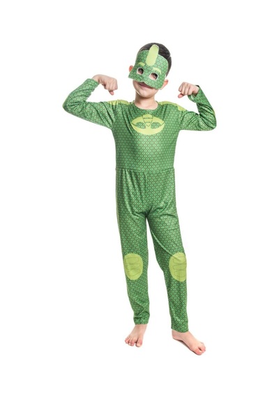 Sincapdükkan Pjmaskeli Çocuk Kostümleri Kertenkele 2-3 Yaş Çocuk Kostümü - Parti Kostümleri Yeşil