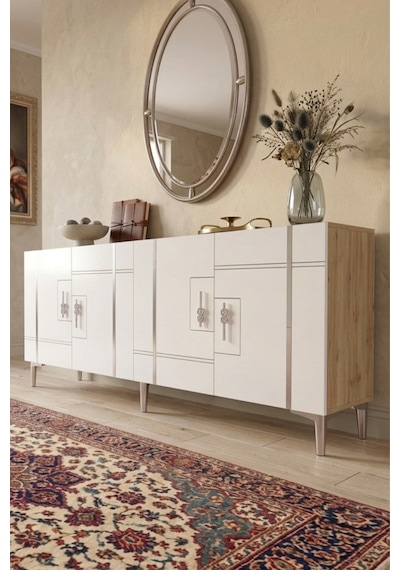 Ka1842dbs Made Konsol Ve Tv Sehpası Safirmeşe-beyaz-sılver 180cm Safirmeşe - Beyaz - Gümüş Ka1842dbs Made Konsol Ve Tv Sehpası Safirmeşe-beyaz-sılver 180cm Safirmeşe - Beyaz - Gümüş