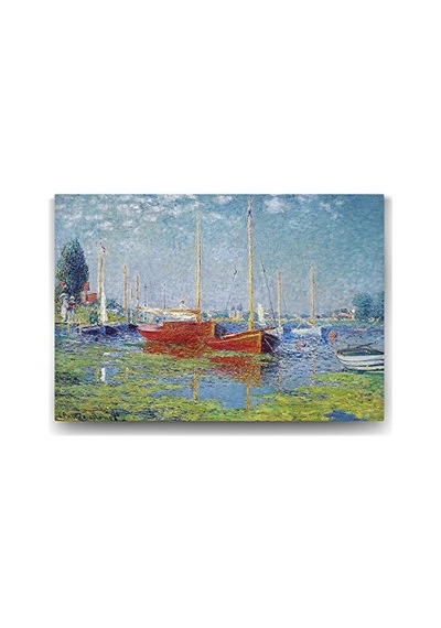 Claude Monet - Red Boats At Argenteuil Tablosu - 90x60cm