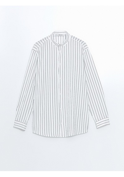 Lcw Vision Beyaz Slim Fit Çizgili Erkek Gömlek