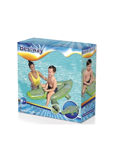 Bestway Şişme Timsah Binici Tutmalı Deniz Yatağı Tutmaçlı Havuz Yatağı Tutmaçlı Binici Çok Renkli