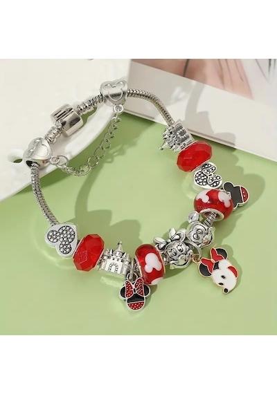 Mickey Mouse Charmlı Bileklik Gümüş