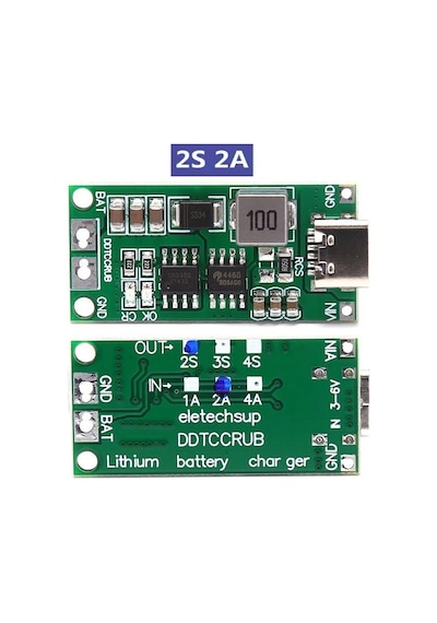 2s 2a Type-c Şarj Modülü Çok Hücreli 18650 Lityum Pil Şarj Devresi 8.4v