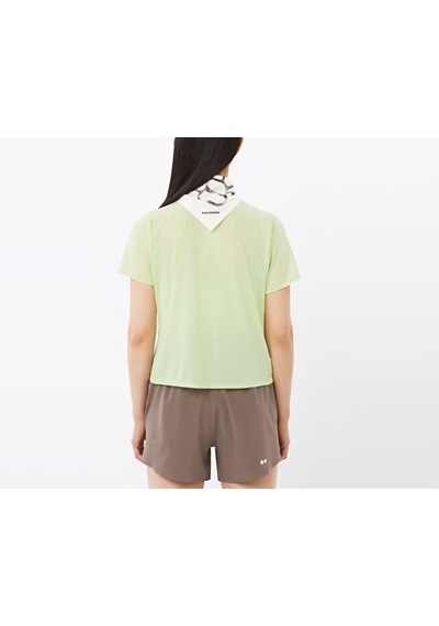 Salomon Shakeout Aır Cropped Kadın Koşu Tişörtü Lc2774500 Yeşil