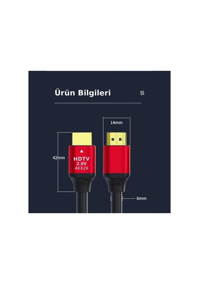 300cm Hdmı 2.0 İle 4k Ses Ve Görüntü 60hz Uhd Görüntü Aktarım Kablosu 19+1 Pin Erkek Erkek Tv Monitör Pc