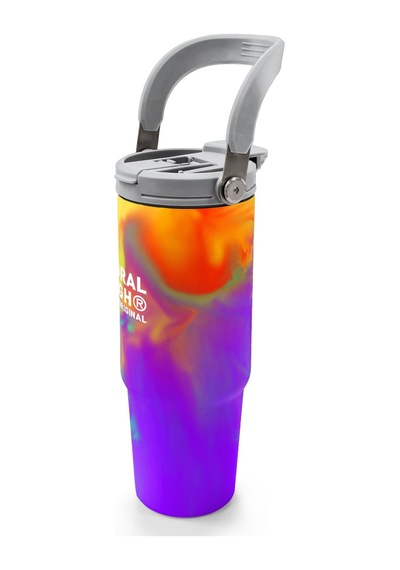 Coral High Renkli Desenli Pipetli Ve Direkt İçim Çelik Termos 900 Ml 38738 Mor
