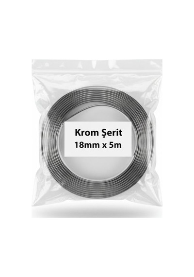 18mm 5 Metre Krom Nikelaj Şerit Yapışkanlı Araç Dış Trim, Panjur & Kapı Dekor Bandı