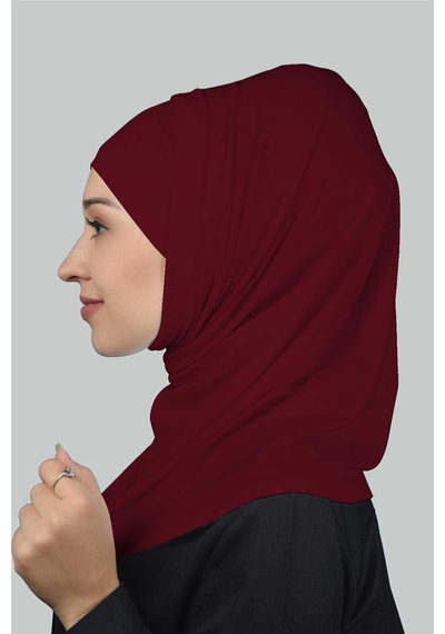 Altobeh İkili Set Pratik Eşarp Hazır Türban ve Hijab Tesettür Bonesi - Bordo
