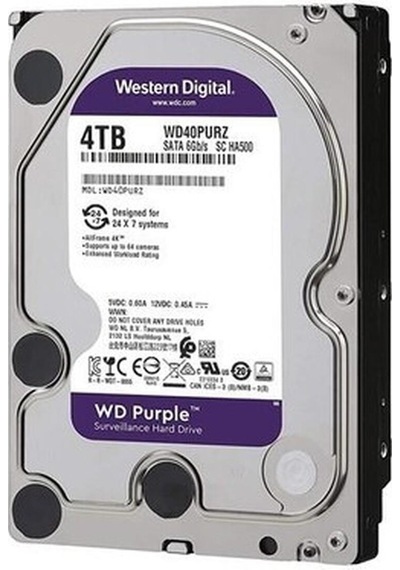 Wd 3.5" 4tb Purple Wd42purz 5400 Rpm 256mb Sata-3 Güvenlik Diski