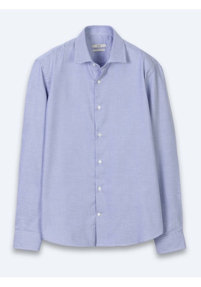 Kip Mavi Mikro Regular Fit Uzun Dokuma Casual %100 Pamuk Gömlek