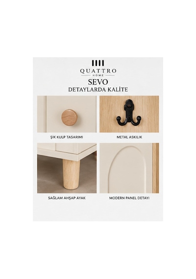 Sevo Geniş Vestiyer Beyaz
