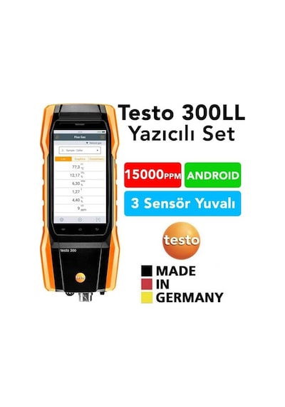 Testo 300 Ll Baca Gazı Analiz Cihazı Yazıcılı Set 15000 Ppm