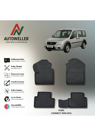 Ford Connect 2002-2013 Uyumlu Havuzlu Oto Paspas