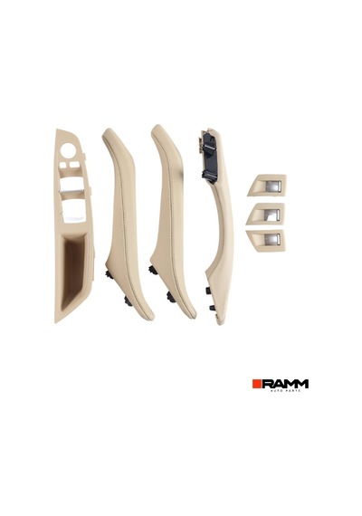 Bmw 5 Serisi F10 2010-2016 Kapı Kolu Kaplaması + Cam Açma Düğmesi Seti - Bej