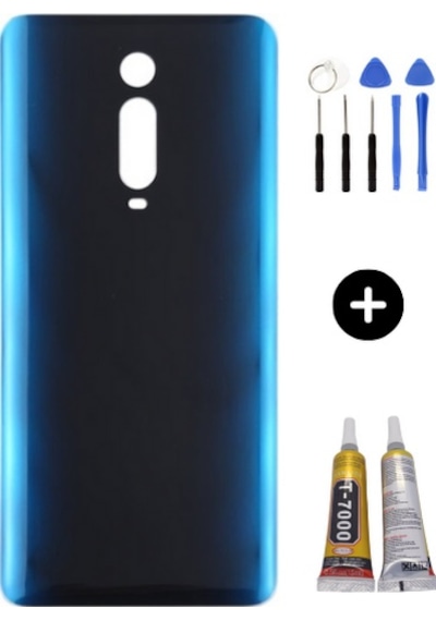 Xiaomi Mi 9t Uyumlu Arka Pil Kapağı Mavi + Montaj Seti Çok Renkli